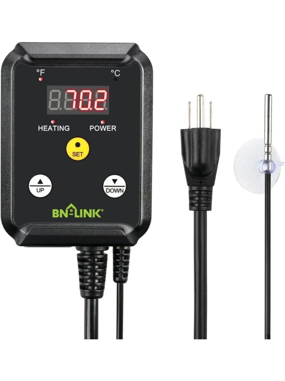Digital Temperature Controller for Reptiles, Plants & Brewing - 40-108°F, 1000W